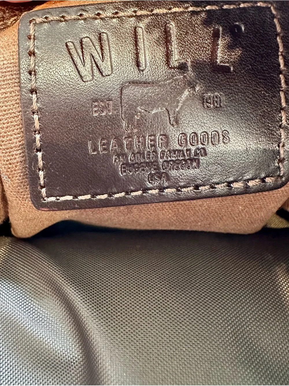 Will Leather Goods Canvas Leather Messenger Briefcase Brown Tan 15”
